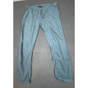 Cop. Copine Ahlala Pants Womens 44 Blue Straight Leg Drawstring Elastic Waist